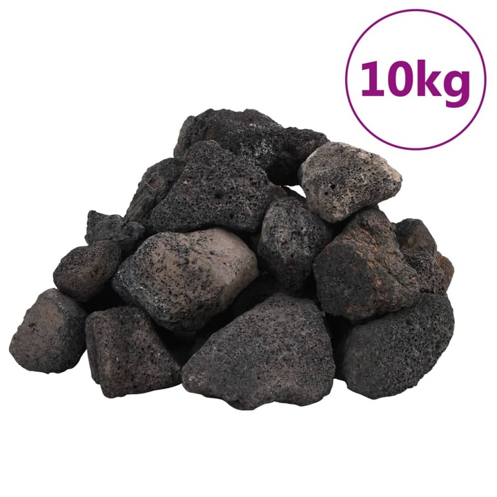 Roci vulcanice vidaXL, 10 kg, negru, 5-8 cm