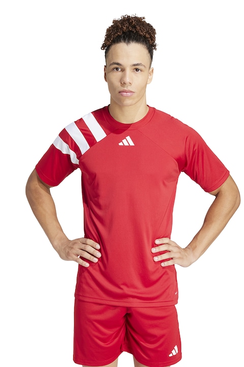 adidas Performance, Футболна тениска Fortore с ръкави реглан, Червен/Бял
