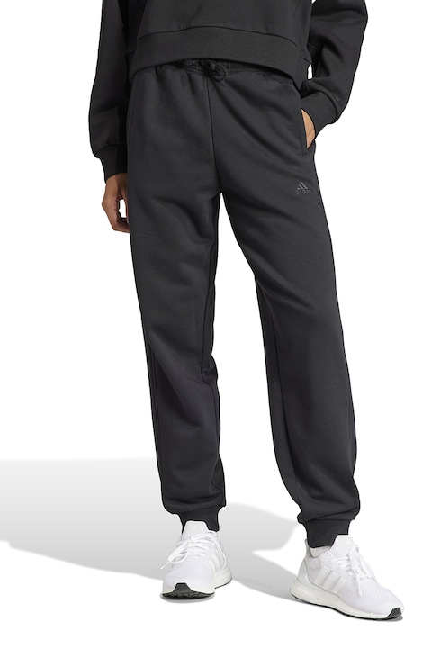 adidas Sportswear, Свободен спортен панталон с връзка на талията, Черен