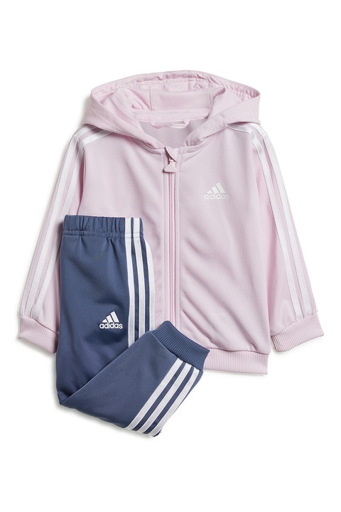 adidas Sportswear, Trening cu gluga Essentials, Albastru inchis/Roz pastel