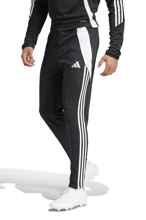 adidas Performance, Pantaloni slim fit pentru fotbal Tiro24, Alb/Negru