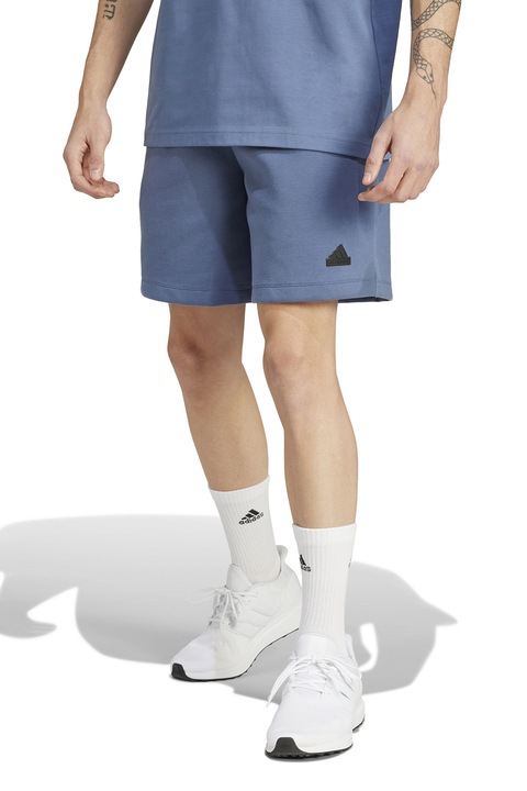 adidas Sportswear, Bermude cu logo ZNE, Albastru prafuit