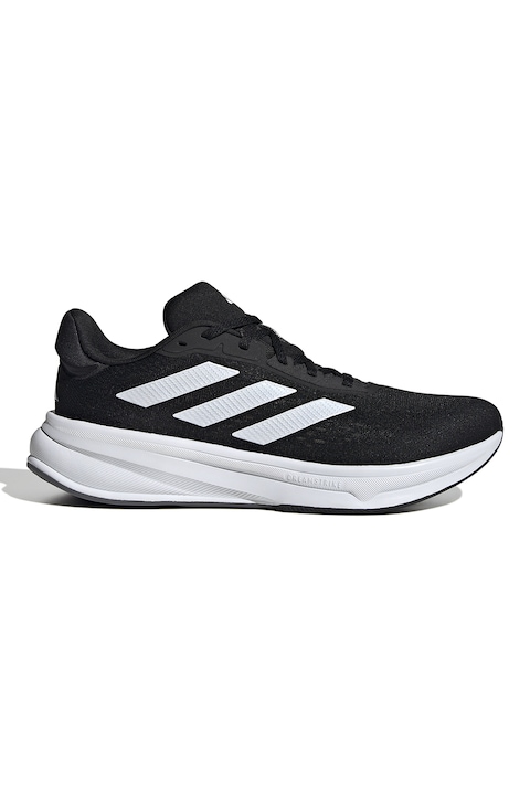 adidas Performance, Pantofi de plasa cu logo pentru alergare Response Super, Alb/Negru