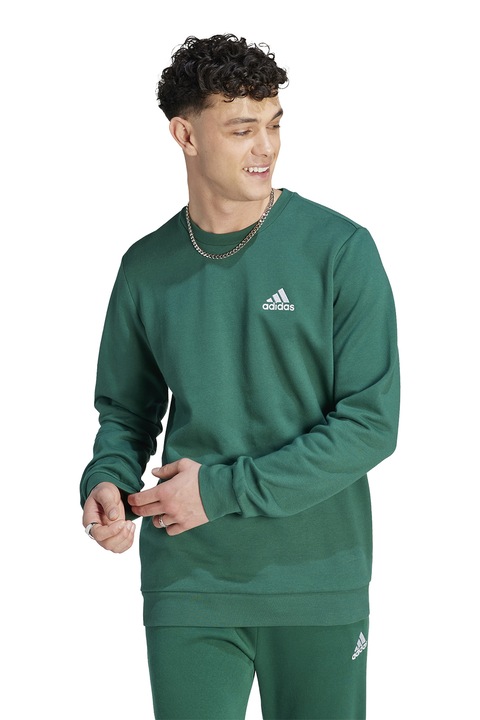 adidas Sportswear, Bluza de trening cu decolteu la baza gatului Essential, Verde marin