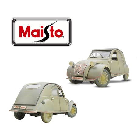 Miniature Maisto Citroën 2CV 1952 - Echelle 1:18, Vert Kaki (Occasion)