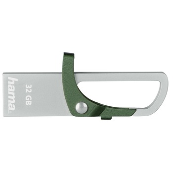 Memorie USB Hama Hook-Style, 32GB, USB 2.0, Metalic, Verde Memorie USB Hama Hook-Style, 32GB, USB 2.0, Metalic, Verde