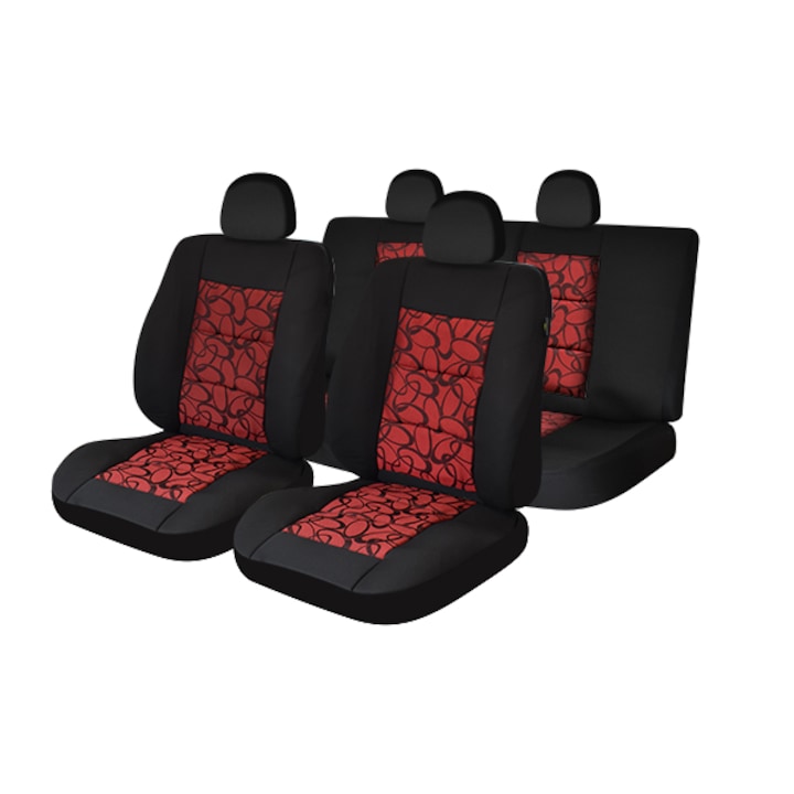 Комплект калъфи за седалки Umbrella Premium Lux, 11 броя, Червени