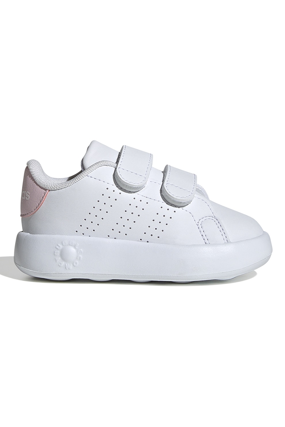 adidas Sportswear, Pantofi sport de piele ecologica cu velcro Advantage, Alb, 26.5 EU