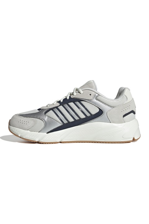 adidas Sportswear, Pantofi sport din plasa cu garnituri din piele intoarsa Crazy Chaos 2000, Gri deschis/Albastru ultramarin/Argintiu