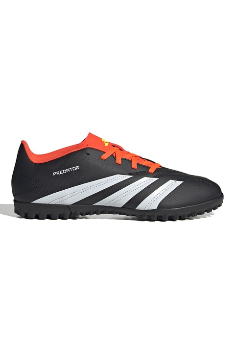 adidas Performance, Pantofi cu logo pentru fotbal Predator, Alb/Portocaliu mandarina/Negru/Gri