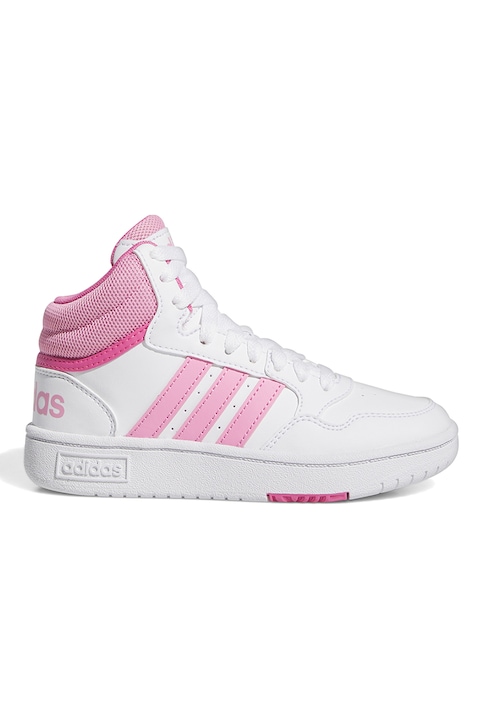 adidas Sportswear, Спортни обувки Hoops от еко кожа и текстил, Бял/Розово