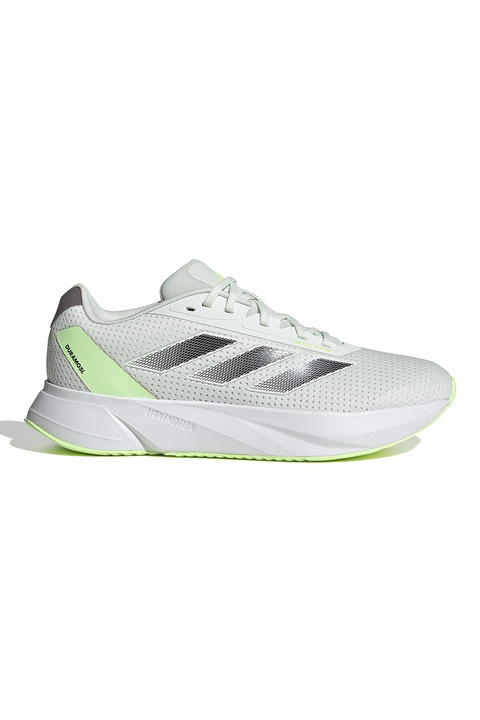 adidas Performance, Pantofi cu logo pentru alergare Duramo SL, Alb murdar/Negru/Verde fistic