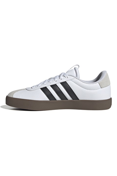 adidas Sportswear, Pantofi sport VL Court 3.0 de piele, Alb, Negru, 10.5