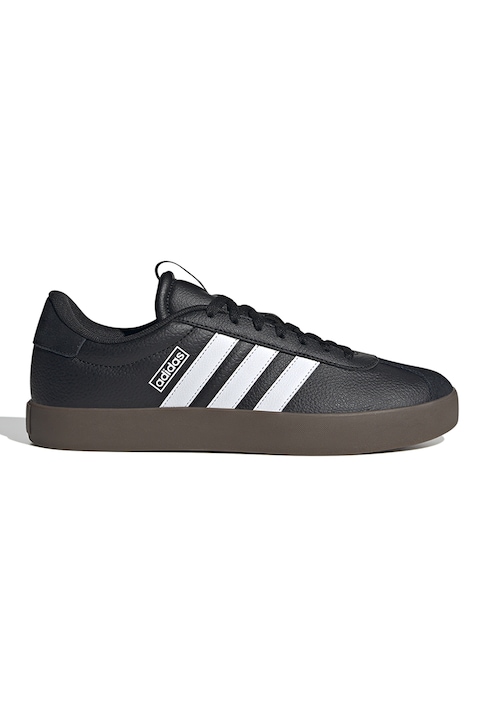 adidas Sportswear, Спортни обувки VL Court 3.0 от велур и еко кожа, Бял/Черен