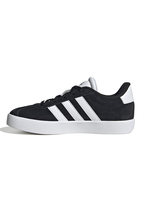 adidas Sportswear, Pantofi sport VL Court 3.0 de piele intoarsa, Negru/Alb optic
