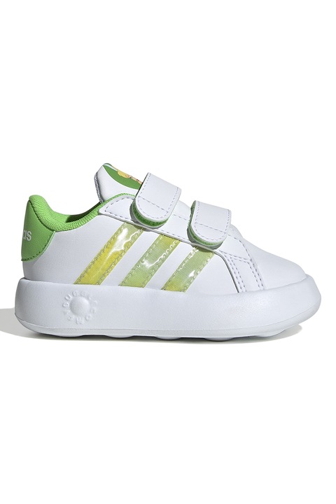 adidas Sportswear, Pantofi sport Grand Court 2.0 cu velcro, Alb/Verde