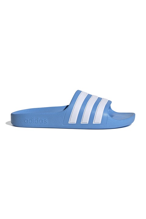 adidas Sportswear, Papuci cu talpa ergonomica Adilette, Alb/Albastru glaciar