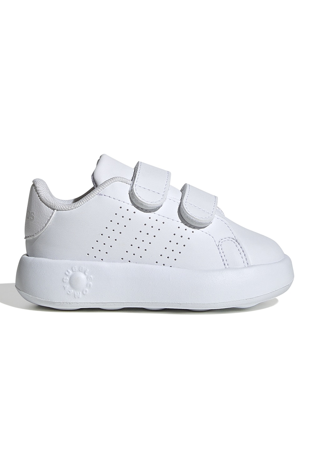 adidas Sportswear, Pantofi sport de piele ecologica cu velcro Advantage, Alb optic, 27 EU