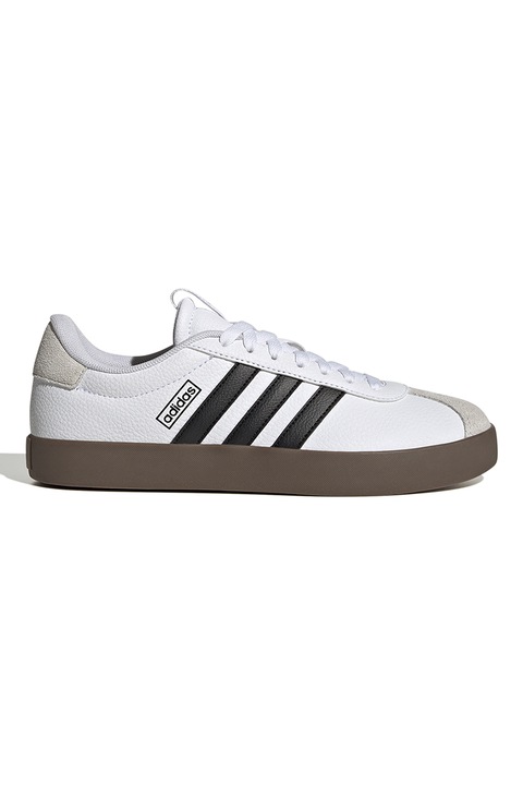 adidas Sportswear, Спортни обувки VL Court 3.0 от еко кожа, Бял/Черен/Сив
