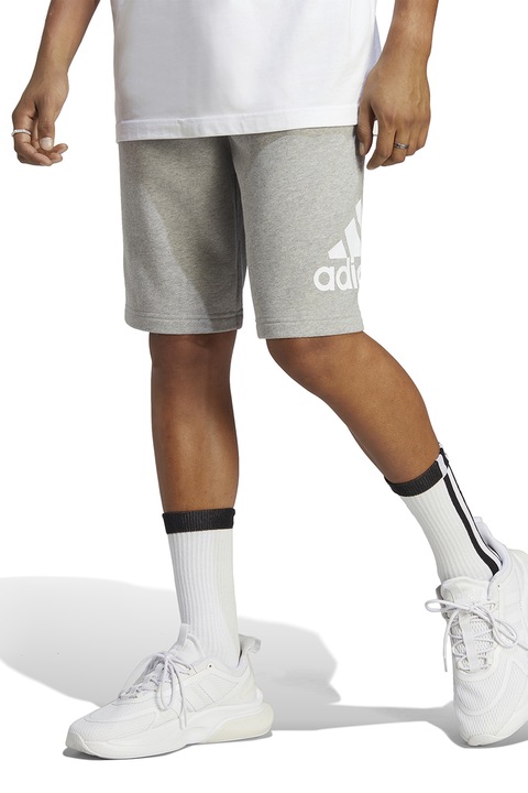 adidas Sportswear, Bermude sport de bumbac, Gri deschis melange
