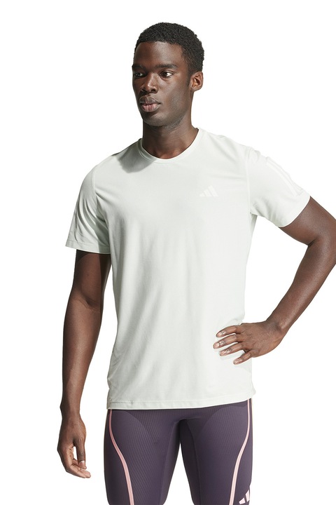 adidas Performance, Тениска за бягане с овално деколте, Бледозелен