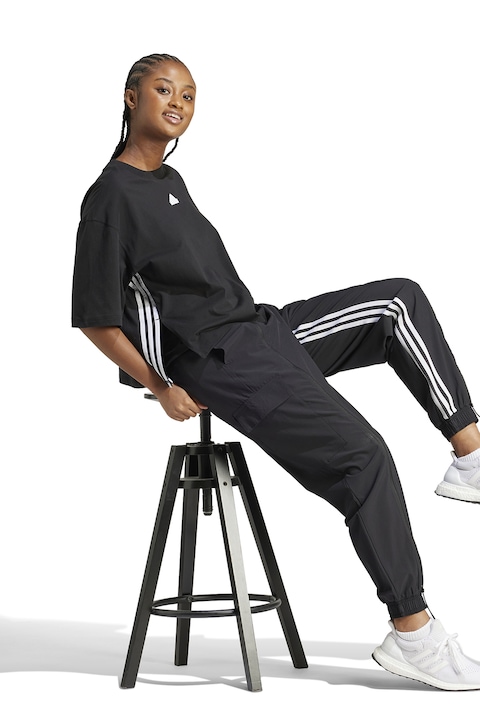 adidas Sportswear, Спортен панталон карго Dance, Бял/Черен