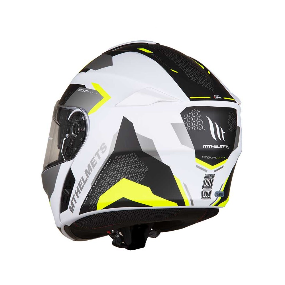 MT TRON 3点セット Casca moto/ATV, MT Helmets STORM Drone cu ochelar soare - alb mat