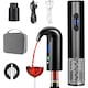 Set Aerator Electric Giftry®, Decantor pentru vin, Tirbuson electric, Accesoriu taiat folie, Dop vacuum, reincarcabil USB, Negru