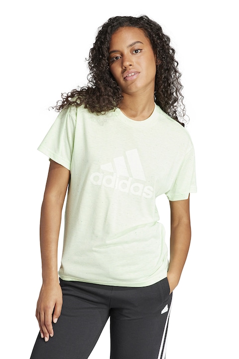 adidas Sportswear, Tricou cu logo Future Icons Winters 3.0, Verde pal