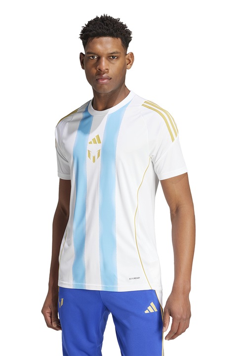 adidas Performance, Tricou pentru fotbal Messi, Alb/Albastru