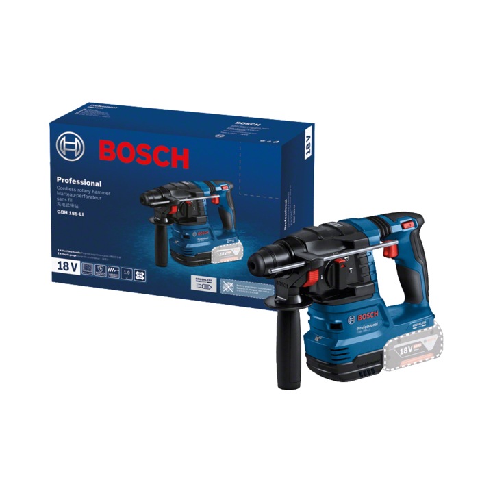 Акумулаторен перфоратор Bosch 0611924020, GBH 185-LI, SDS plus, 18 V, 1.9 J, 4675 удара/мин, без батерия и зарядно