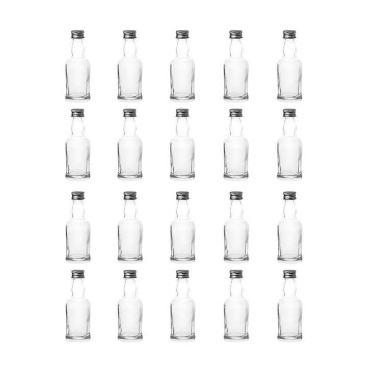 Комплект от 20 стъклени контейнера с метални запушалки, ClickDeal®, 30мл