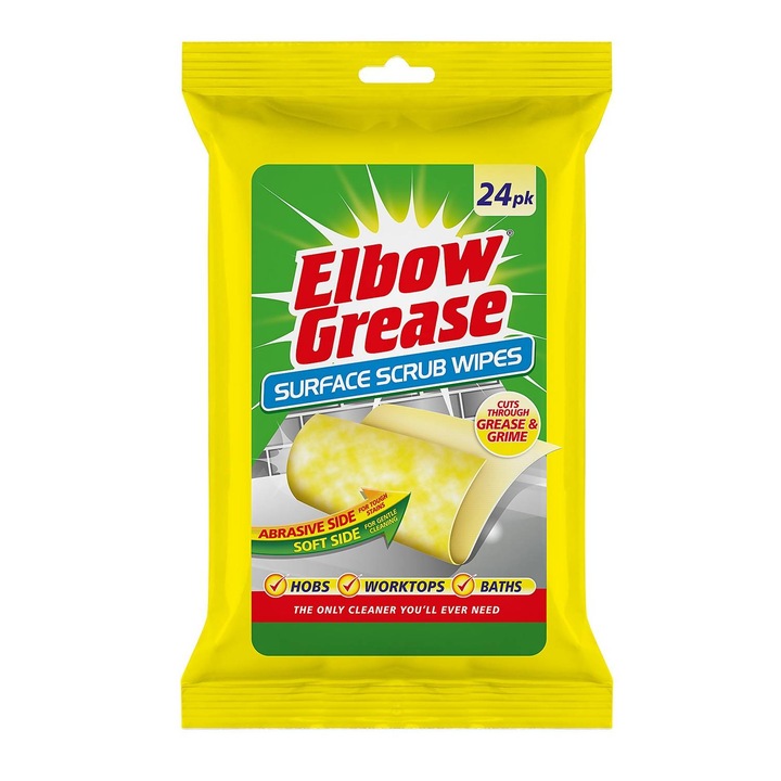 Servetele de curatare suprafete ELBOW GREASE, set 24 bucati, parfum de lamaie
