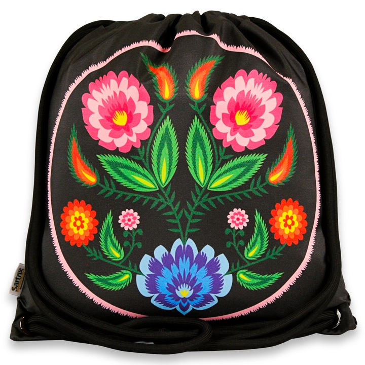 Чанта, Sartrix, Щампа на цветя, Полиестер, Многоцветна