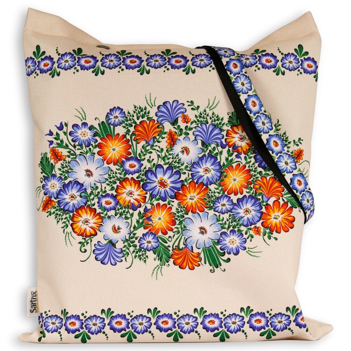 Virágos táska, Sartrix, poliészter, többszínű
