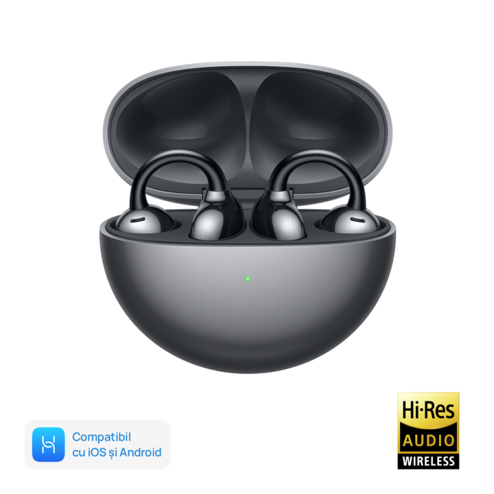 Casti audio Open-Ear Huawei FreeClip, Wireless, Bluetooth, Black
