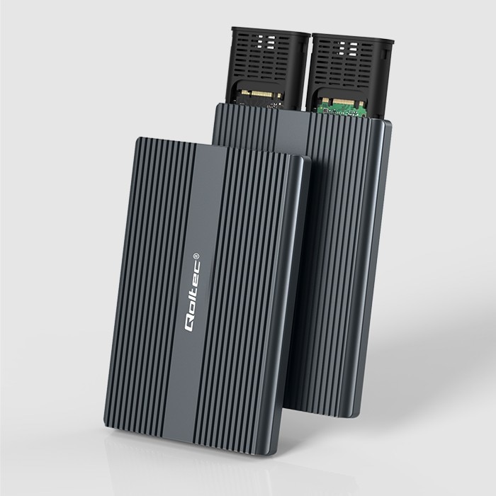 Unitati Ssd Carcasa Qoltec, Golful pentru unitati SSD M.2, SATA, NVMe, USB-C, DUAL ...