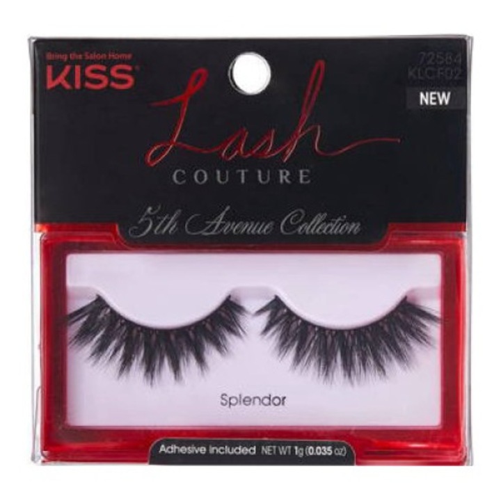 Műszempilla, Kiss, 5th Avenue Collection Splendor, szett ragasztóval, fekete