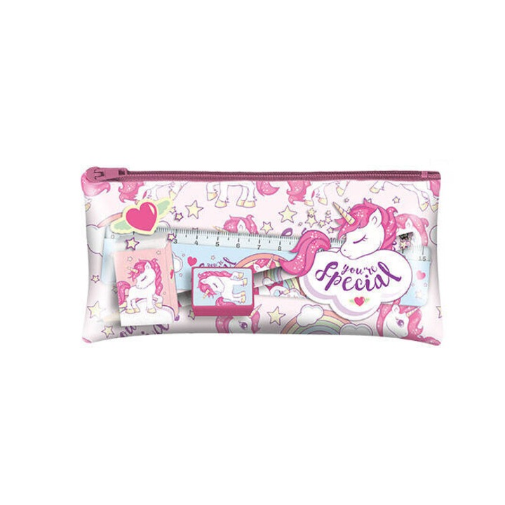 Toll, Euroswan, egyszarvú, 19x8 cm, radír/hegyező/ceruza/vonalzó