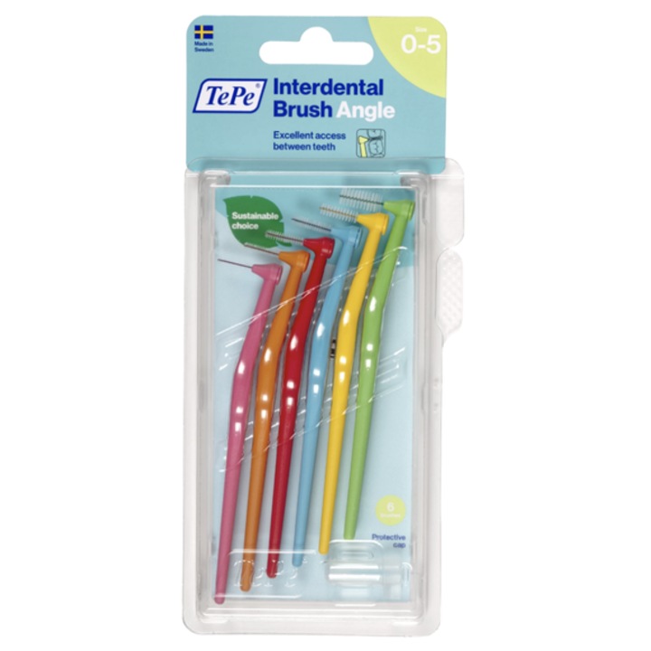 6 db-os interdentális kefe készlet, TePe, Angle, Multicolor
