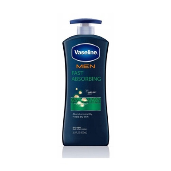 Lotiune De Corp Fast Absorb Men, Vaseline, Barbati Cu Absorbtie Rapida, Capacitate 600 ml, Pentru Barbati, Rapid Absorbant, Fara Pelicula grasa Pe Piele