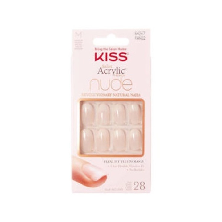 Set 28 unghii false, Kiss, Bej, M