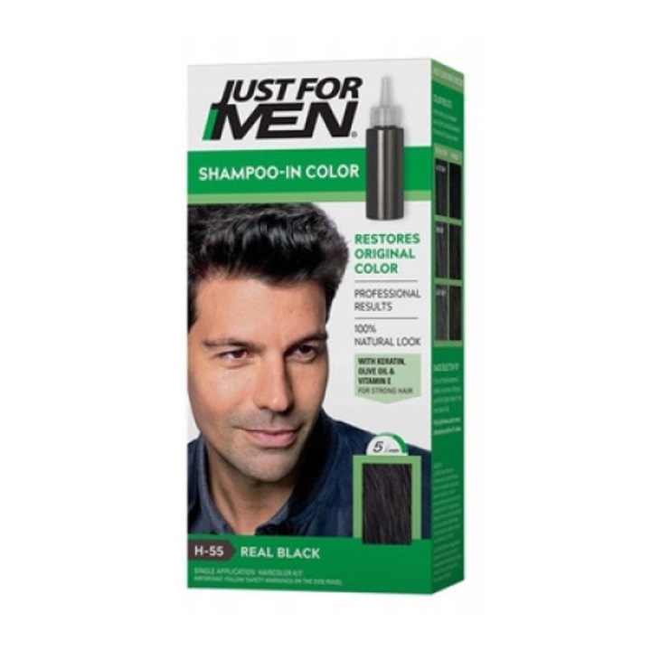 Sampon colorant pentru barbati, Just for Men, Negru