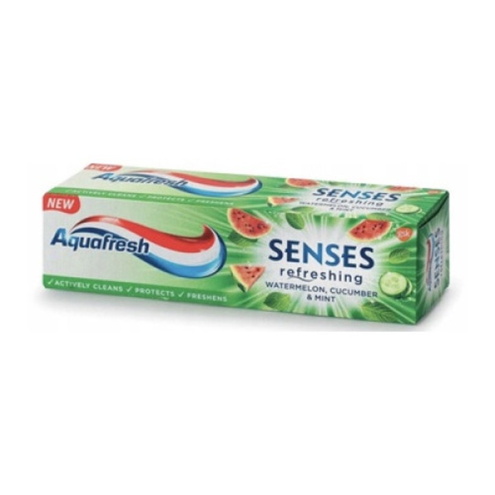 Паста за зъби, Aquafresh, диня/краставица/мента, 75 ml