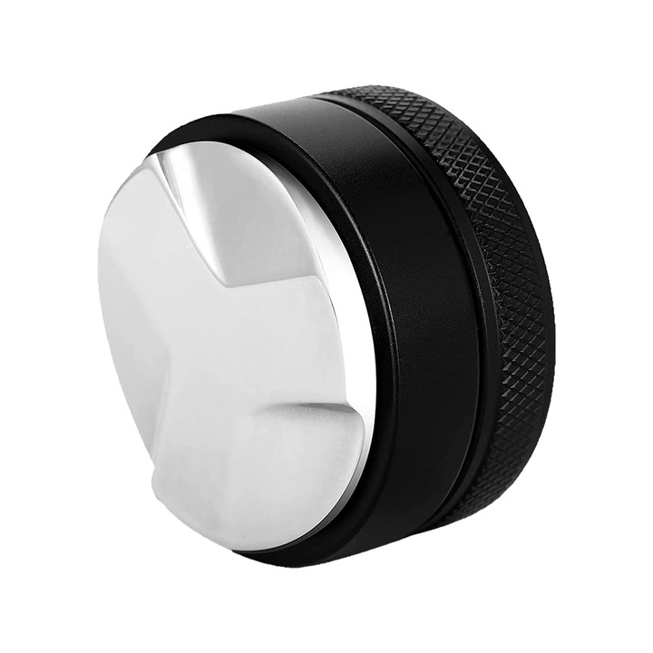 Kávé szabotázs, állítható mélység, Yefound®, kávé szabotázs, rozsdamentes acél/alumínium, 53 mm, fekete