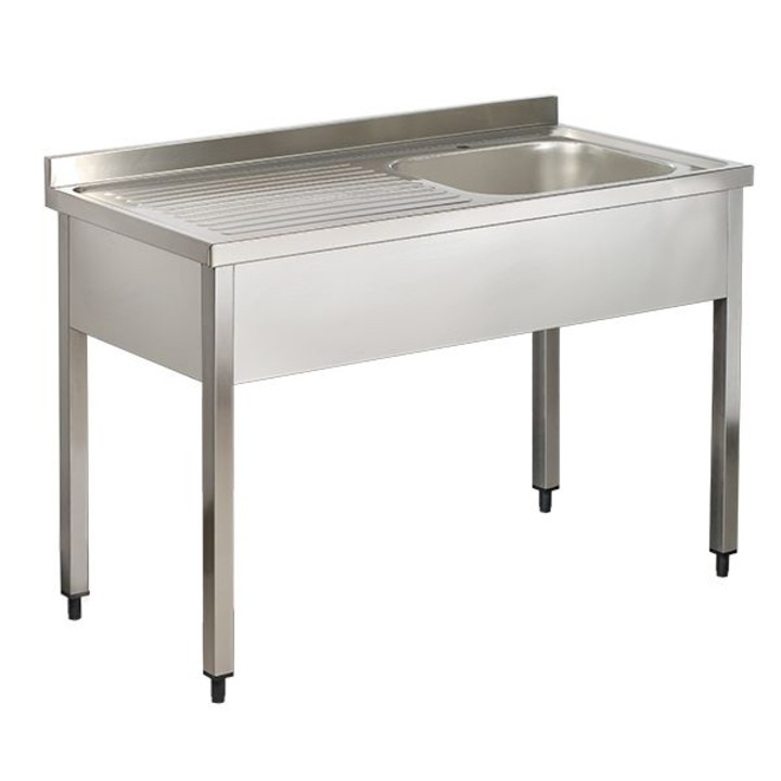 Spalator inox cu 1 cuva pe partea dreapta si picurator, JustInox, 1000x600x850 mm