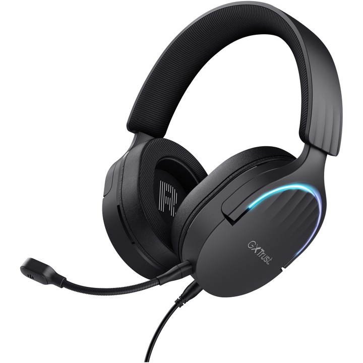 Слушалки gaming Trust GXT490 FAYZO, 7.1 USB съраунд звук, RGB, шумопотискане, микрофон, съвместими с лаптоп, PS5, PS4, черни