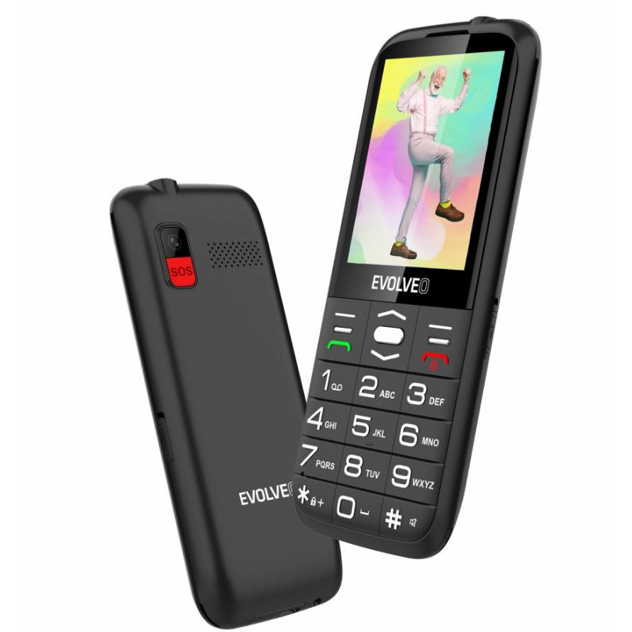 Telefon mobil EVOLVEO EasyPhone XO, pentru seniori, Dual Sim, 2G, Negru