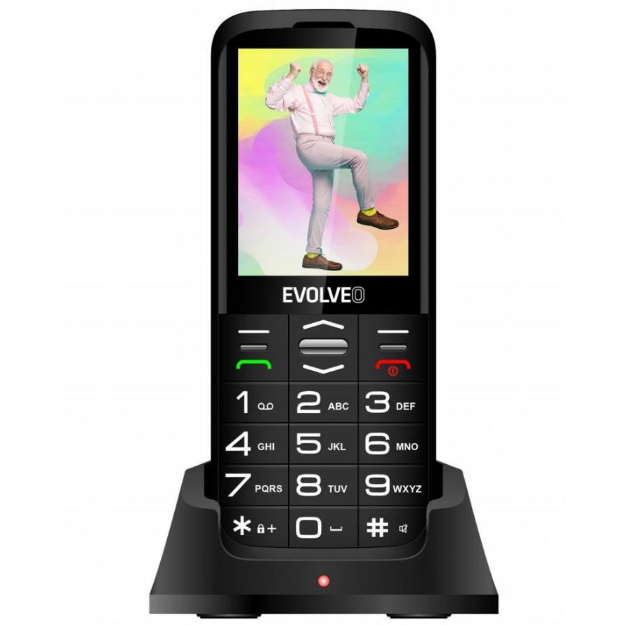 Telefon mobil EVOLVEO EasyPhone XO, pentru seniori, Dual Sim, 2G, Negru