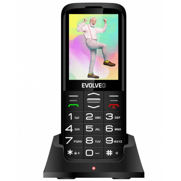Telefon mobil EVOLVEO EasyPhone XO, pentru seniori, Dual Sim, 2G, Negru